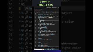 3 Hen In HTML & CSS #youtubeshorts