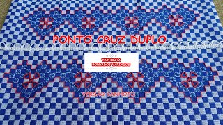 *291* PONTO CRUZ DUPLO AVESSO LIMPO TECIDO XADREZ - TATHINHA