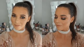 NYE GLAM MAKEUP LOOK | ROSE GOLD SMOKEY EYE