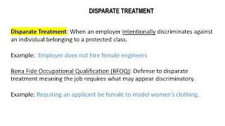 Civil Rights Act & Disparate Treatment & Impact