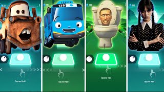 Paw Mater vs Little Bus vs Skibidi Toilet vs Wednesday   Tiles Hop