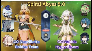 C0 Neuvillette 5 Star Team & C0 Nahida Hyperbloom | Spiral Abyss 5.0 Floor 12 - Genshin Impact