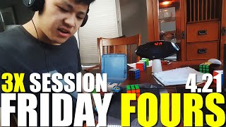 (4.21) Rubik's Cube 3x3  FRIDAY FOURS 3x Sessions (with Reconstruction)