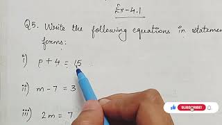 Cl-7 Ex-4.1 Q-5 Solution | Ch- 4 SIMPLE EQUATIONS | Class 7th Maths | NEW SYLLABUS | NCERT CBSE