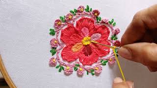 Hand embroidery Buttonhole picot stitch flower- Leisha's Galaxy embroidery.