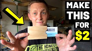 $2 BUSINESS CARD HOLDER! Easy DIY build--Make a Wooden Business Card Holder In 20 Minutes!)