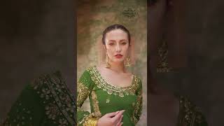 Mehndi Green Embroidered Garara Suit