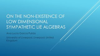 Anna Lucia Garcia Pulido. On the non-existence of low dimensional sympathetic Lie algebras