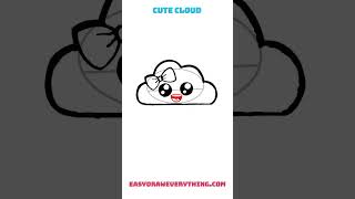 How to draw a cute cloud drawing so easy #easytodraw