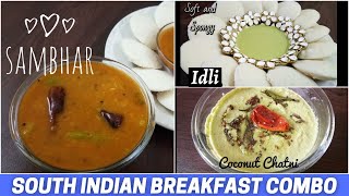 South Indian Breakfast Combo Meal | Easy And Quick South Indian Breakfast Recipes