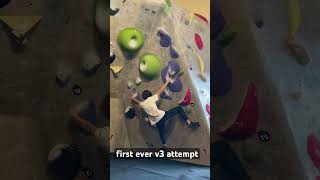 first v3 attempt #bouldering #gym #rockclimbing #subscribe