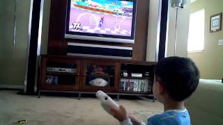 Ethan playing Wii