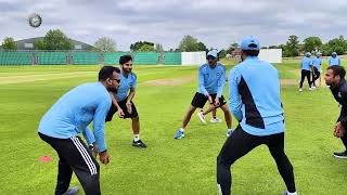 Indian cricket team doing catching practice with some fun ☺️ #rohitsharma #yashasvijaiswal #shubman