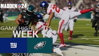 New York Giants vs. Philadelphia Eagles | Madden NFL 24 Week 16 Game Highlights | 2023