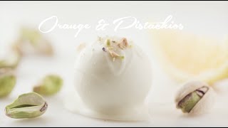 Orange Candy & Pistachios Marzipan Pralines