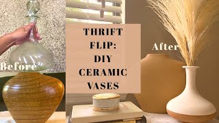 Easy thrift flip* DIY ceramic vases using baking soda