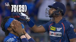 Nicolas pooran 75(29) fastest batting | MI VS LSG | IPL 2024