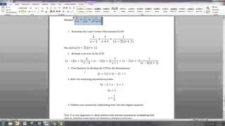 Solving Rational Equations of One Variable