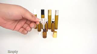 Empty Essential Oil Amber Glass Roll On Perfume Bottle 3ml 5ml 10ml