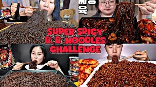 MUKBANG ASMR | SPICY SPICY BLACK BEAN NOODLES CHALLENGE 🥵🔥😱🌶