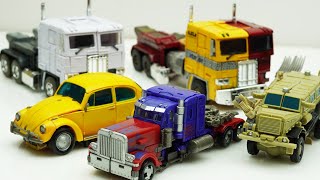 STOP MOTION TRANSFORMERS - Optimus Prime, Bumblebee, Bonecrusher Hole Animation Transform Robot TOYS