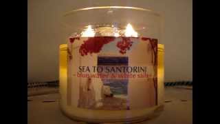 Bath and Body Works Candle Review- Candle of the Week: Sea To Santorini -blue water & white sails-