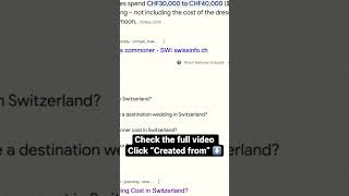 Average costs of a wedding according to Google in Switzerland 🇨🇭