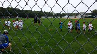 E.J. learning to pitch for the first time...