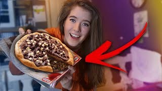 TRYING CHOCOLATE PIZZA