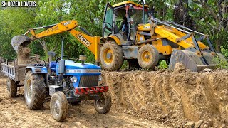 Jcb 3dx Eco Loading Mud in Sonalika Di 740 Rx and Mahindra 475 Di Tractor | Jcb Tractor | Jcb Jcp