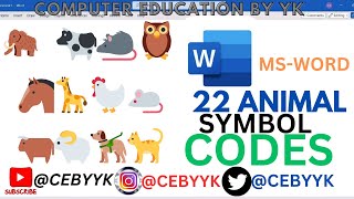 22 animal symbols ||ms word shortcut keys🔑 and symbols @CEBYYK#msword #tipsandtricks #shortcutkeys