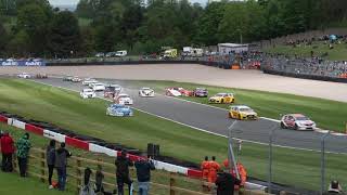 BTCC FIRST LAP BRUTAL PILE UP - RACE CRASH