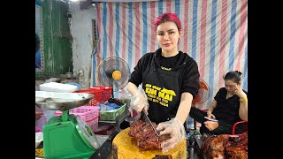 Ái nữ bà trùm heo quay Kim Mai Sài Gòn chặt giò gọn, lẹ và nét