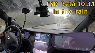 Tesla FSD Beta 10.3.1 in the Rain - 2021.36.5.3