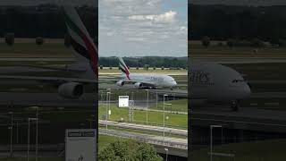 Emirates A380 taxing above the autobahn in MUC #aviation #munich