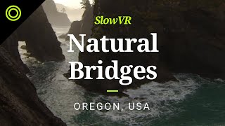 Morning Light at Natural Bridges - Oregon Coast, USA [Slow VR 8K 360° Video & Sound]