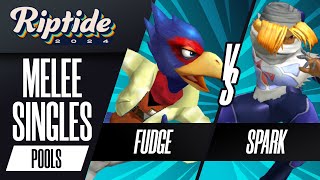 Fudge (Falco) vs Spark (Sheik) - Riptide 2024 - Melee Singles - R2 Pools