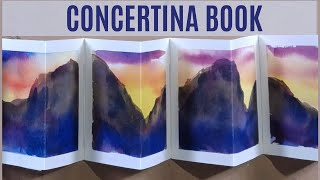 Hand-made birthday gift - Concertina watercolour