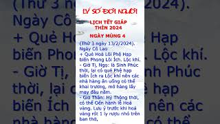 LỊCH TẾT GIÁP THÌN 2024 - MÙNG 4