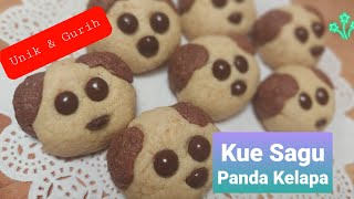 RESEP KUE SAGU PANDA KELAPA| RESEP KUE KERING LEBARAN UNIK DAN CANTIK| RESEP KUE KARAKTER LUCU IMUT