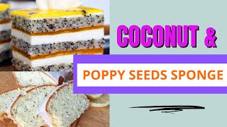 Coconut and poppy seeds sponge