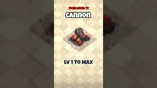 Cannon 1 to max #coc #clashofclans #shorts