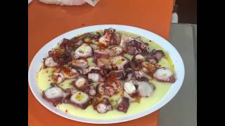 Pulpo con crema de patata