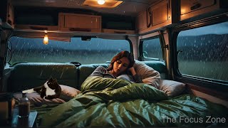 10 Hours Rain Sound On Window Car with Thunder SoundsㅣSleep, Study Focus and Relaxation, Meditation