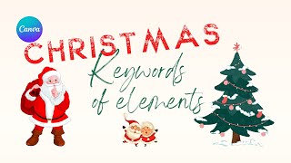 Canva Element Keywords For Christmas Designs! #canva #christmas   | Canva Christmas