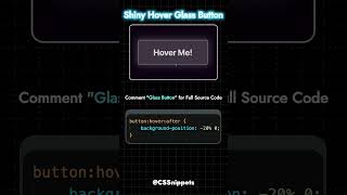 🚀✨ Transform your buttons with a stunning shiny glass hover effect!