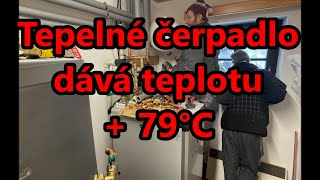 Tepelné čerpadlo dává teplotu 79°C