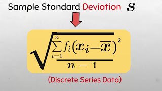 Formula for Sample Standard Deviation for Discrete Series Data #sigma #sigmarule #discrete