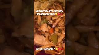 Eating bussin ass chicken stir fry #trend  #ytshorts