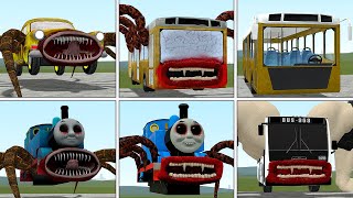 OLD AND NEW UPDATE: THOMAS BUS, THOMAS CAR, BUS EATER BUILDER VS ALL TREVOR HENDERSON BATTLE In GMOD